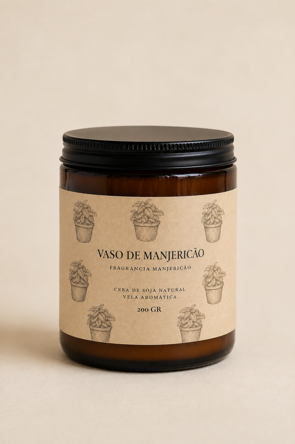 VASO DE MANJERICÃO - VELA 200GR